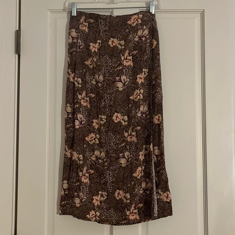 2/$20 Vintage Tropical Midi Wrap Skirt